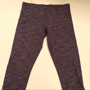 Lululemon Gray Microstripe Wunder Under Pants 10